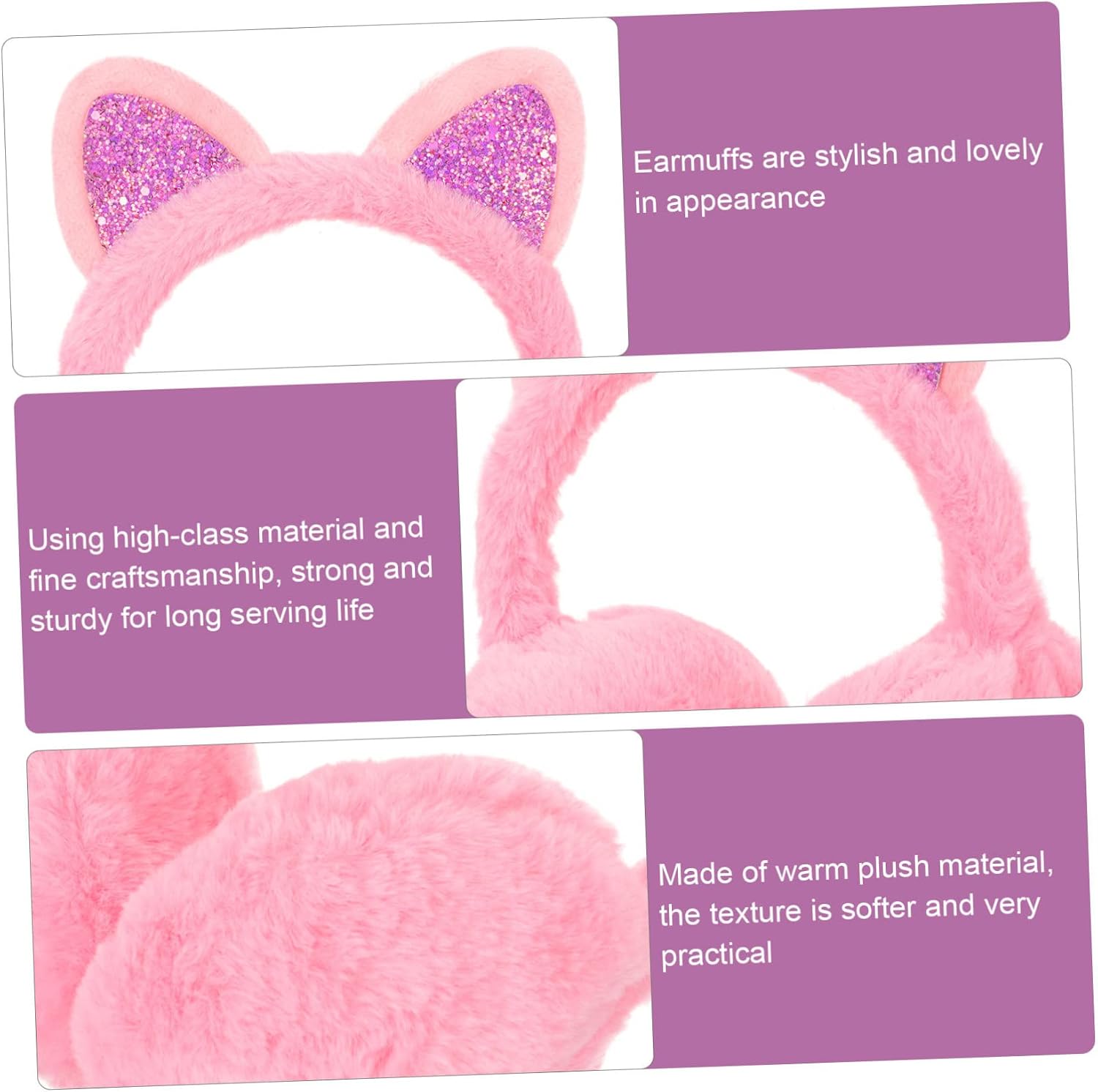 Cat Ear Plush Earmuffs Winter Ear Muff Ear Cover Ear Protection Cover Portable Earmuff Winter Earmuff