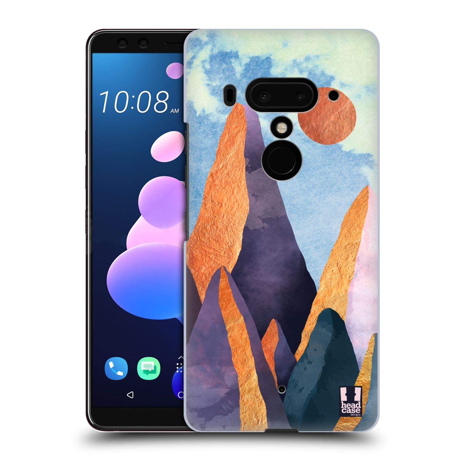 Mountains Gold Landscapes Hard Back Case Compatible for HTC U12+ / U12 Plus