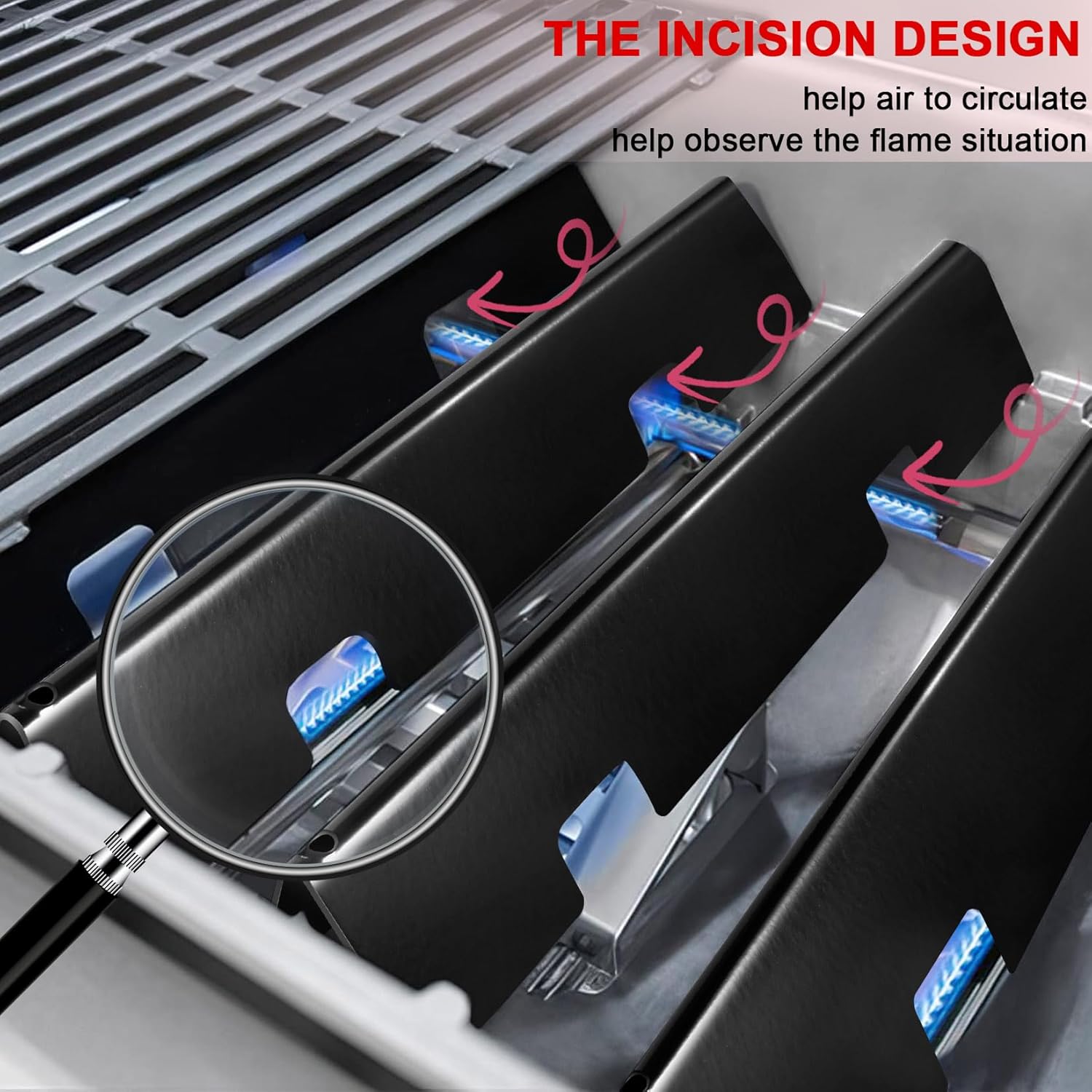 GasSaf Flavorizer Bars 7636 and Heat Deflector 67060 Replacement for Spirit 300 Series, E310 E320 E330 S310 S320 S330 Gas Grills with Front Control Knob (2013-2017)