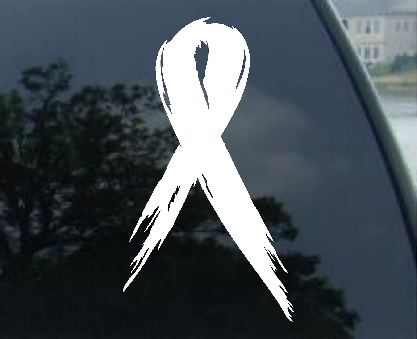 SoCoolDesign Breast Cancer Awareness Ribbon White Car Window Vinyl Decal Sticker 5