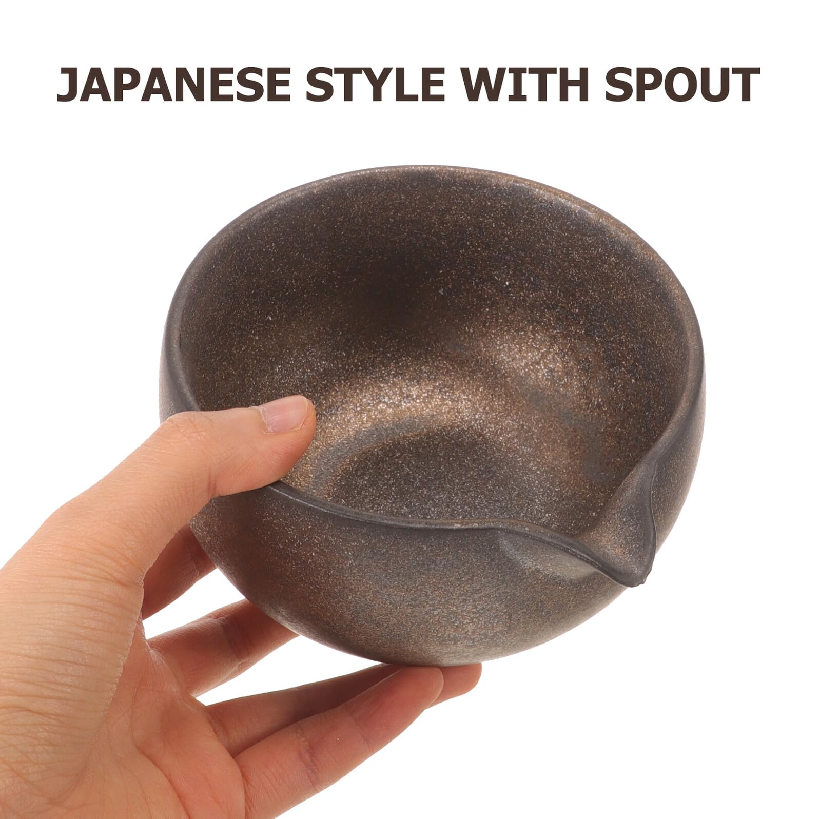 Ipetboom Ciotola in Ceramica per Matcha con Beccuccio, Tazza da Tè Giapponese Tradizionale per Cerimonia del Tè, Ciotola Matcha Artigianale per Degustazione e Rituale Giapponese
