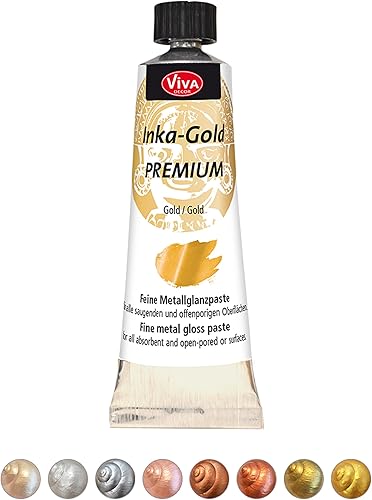Miniatura 10 de Viva Decor Inka Gold Premium 2 x 1.41 oz  Colección Golden Shine  Cera dorada y acabado metálico para efectos brillantes en madera, lienzo, arcilla,