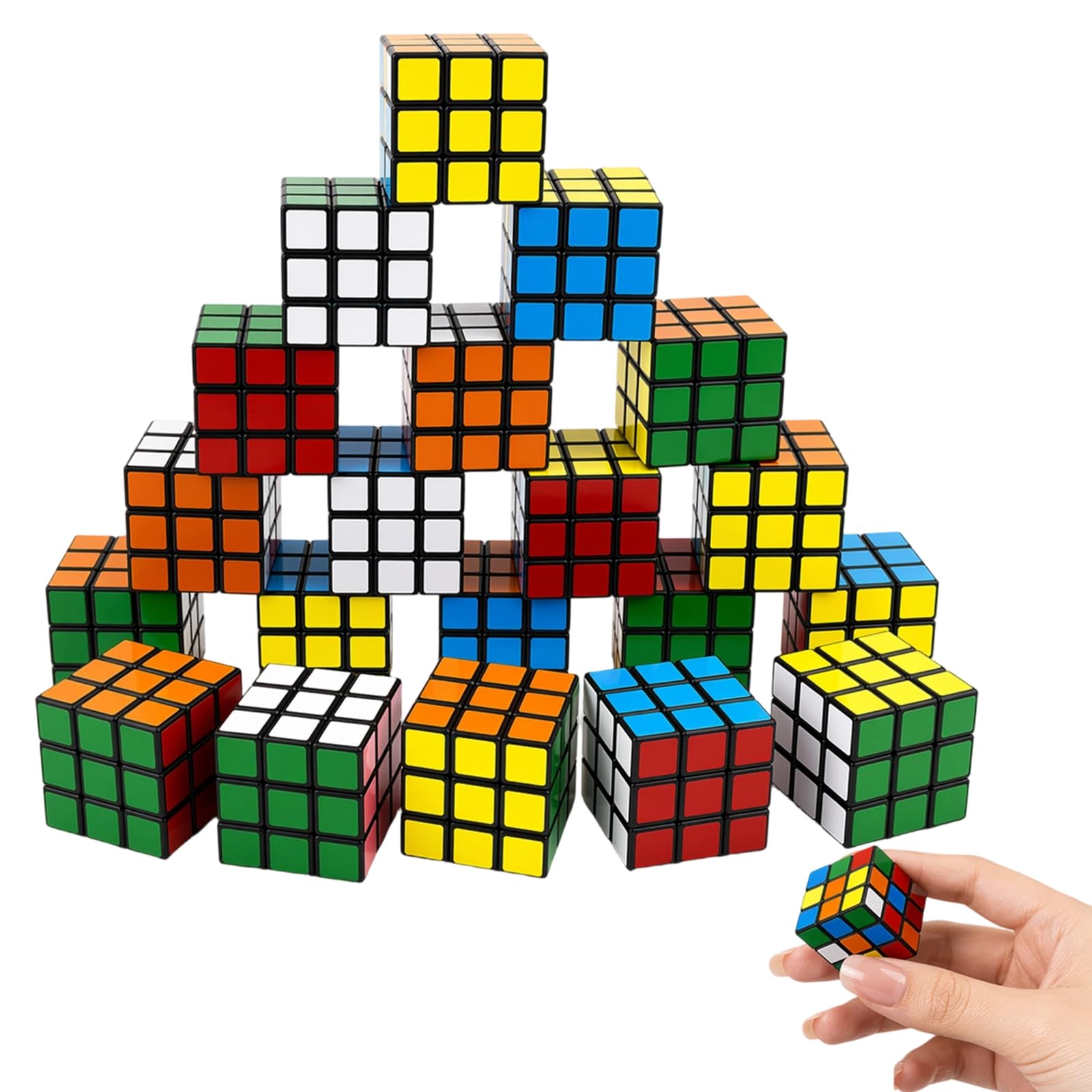 20Pcs Mini Rubix Cube Set, 3x3 cm Small Puzzle Blocks for Party Bag Fillers, Rewards and Travel