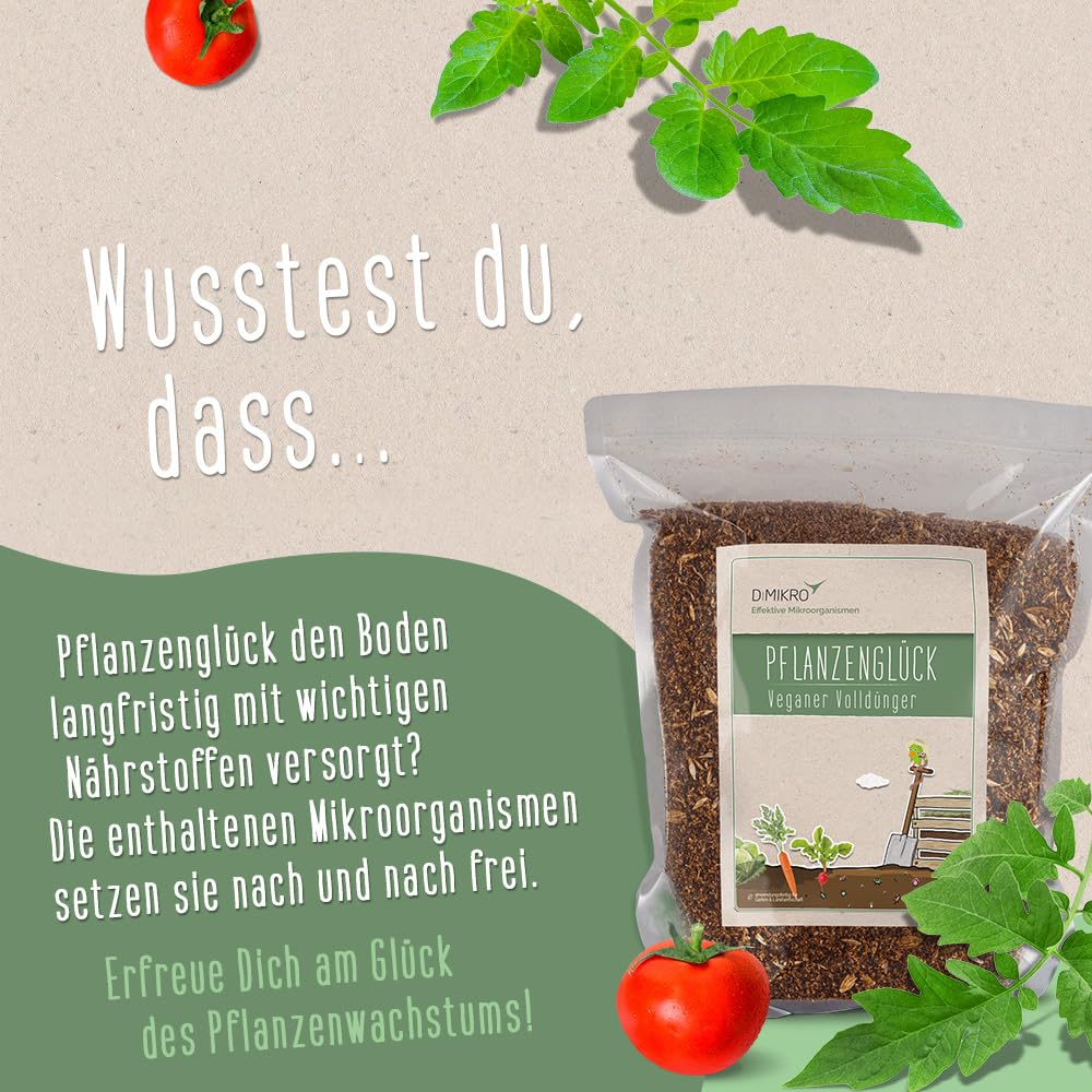 DIMIKRO Bokashi Plantengeluk – 3 Kg Veganistische Universele Meststof, 6 Maanden Langdurige Werking, Met Effectieve Micro-organismen
