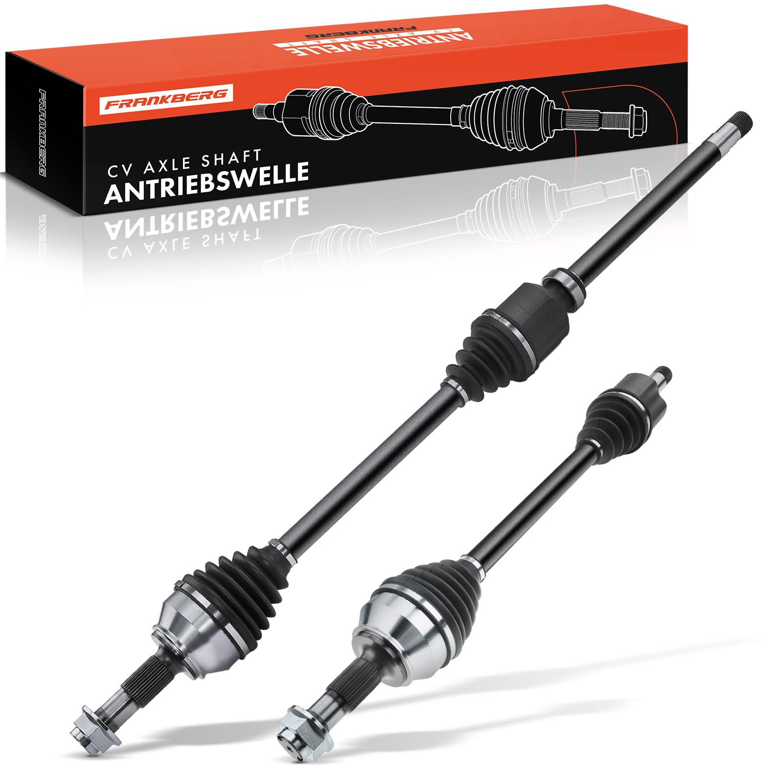 Frankberg 2x Albero di trasmissione Albero dell'asse senza ABS Ring Asse Anteriore Compatibile con A4 8K2 A4 Allroad 8KH A4 Avant 8K5 A5 8T3 A5 Cabriolet 8F7 A5 Sportback 8TA Replace# 8K0407451DX