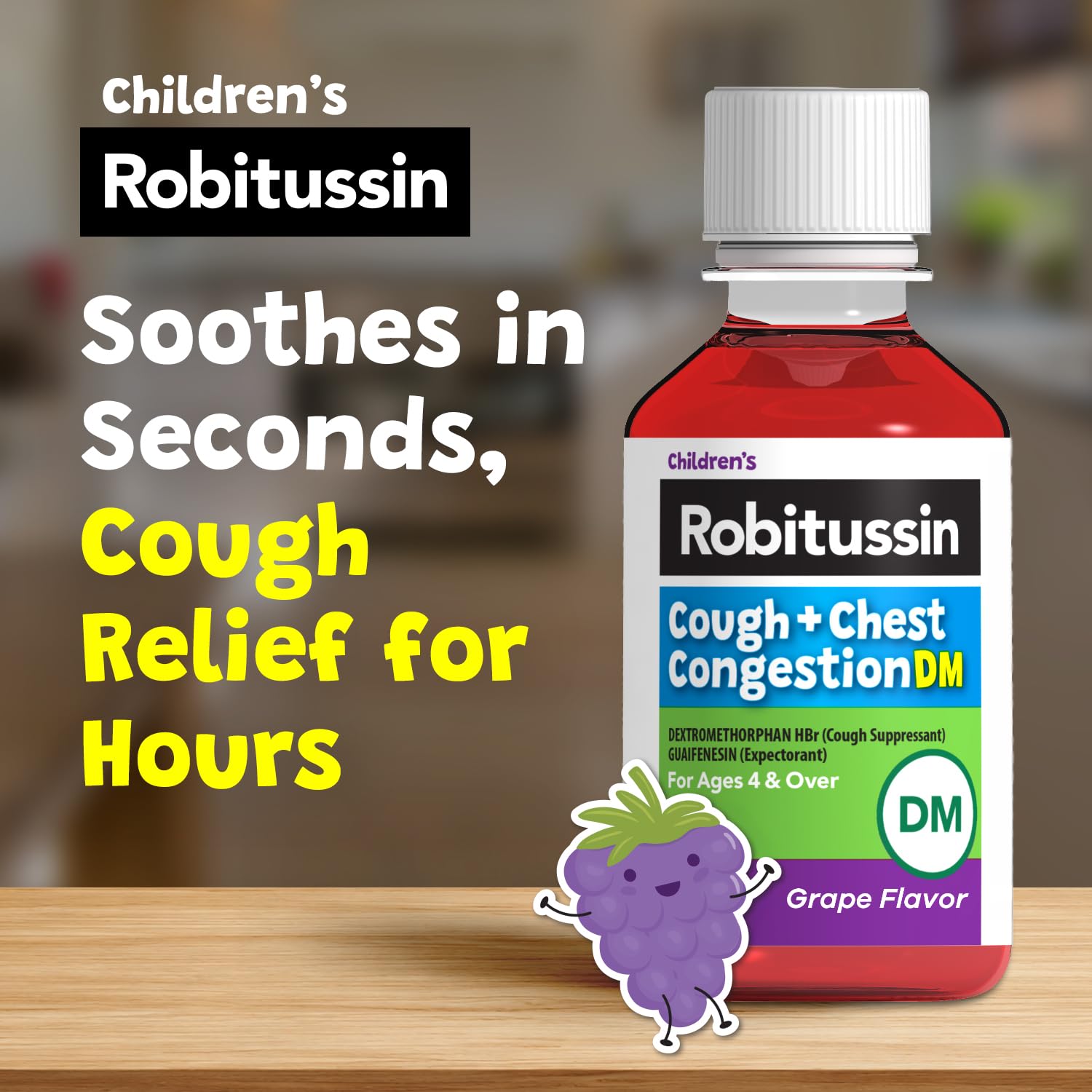 Children's Robitussin Grape Cough and Chest Congestion DM, 4 fl oz — Amazon image 3