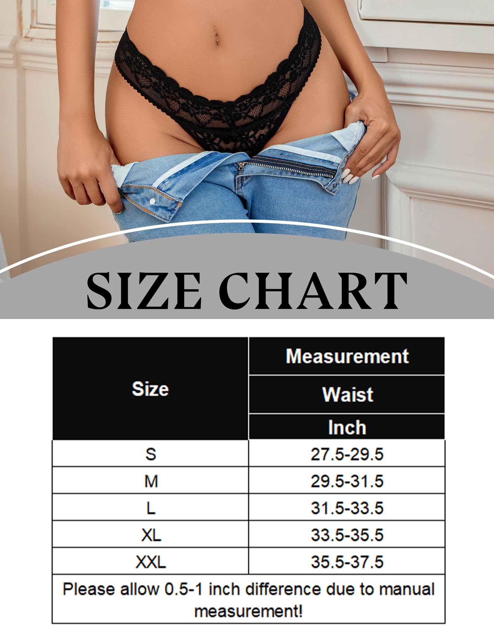 Avidlove Tangas de encaje sexy para mujer, ropa interior brasileña de cintura baja