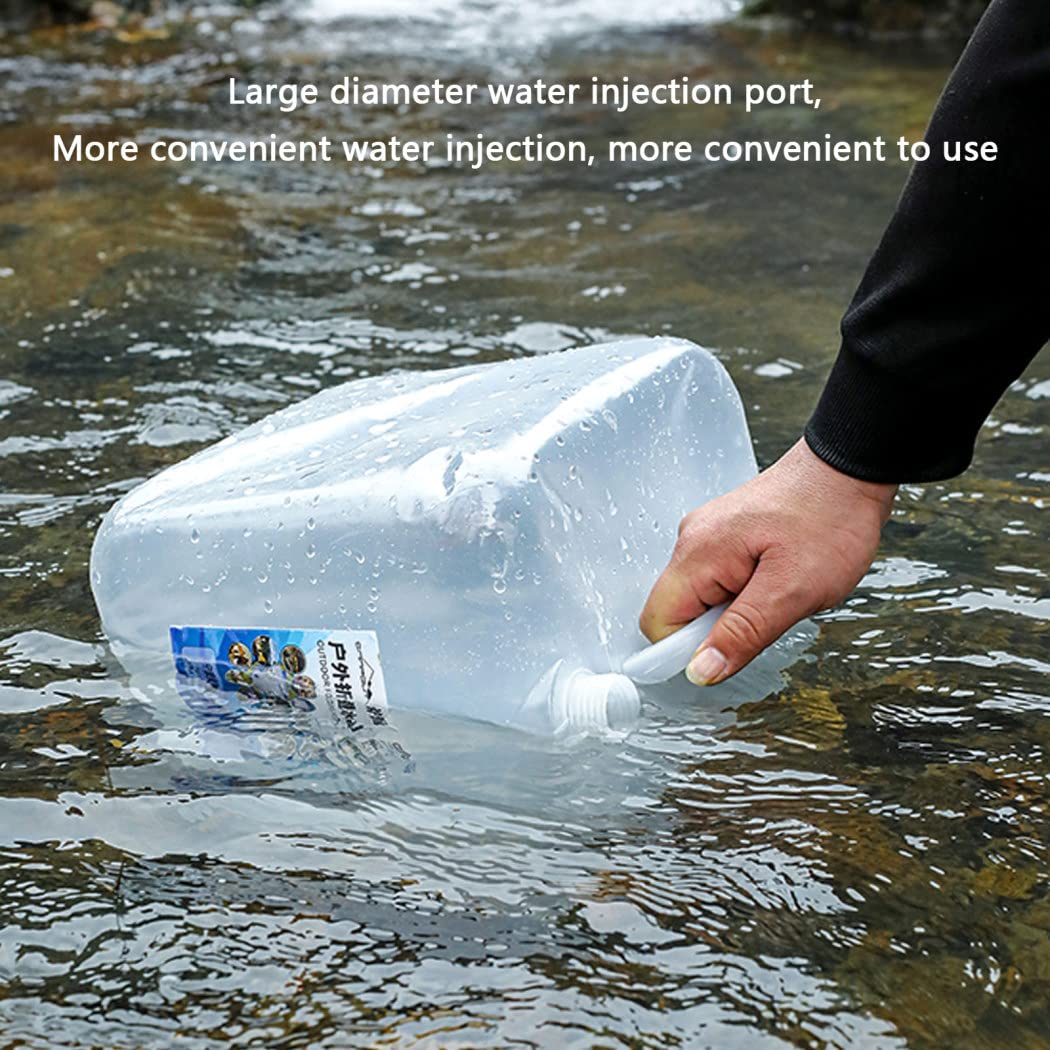 Wasserkanister mit Hahn 20L, Wassertank Faltbar mit Zapfhahn, Faltkanister mit Tragegriff und Schraubdeckel, Tragbar Trinkwasser Faltkanister Wasserbehälter BPA Frei, Notbereitschaft