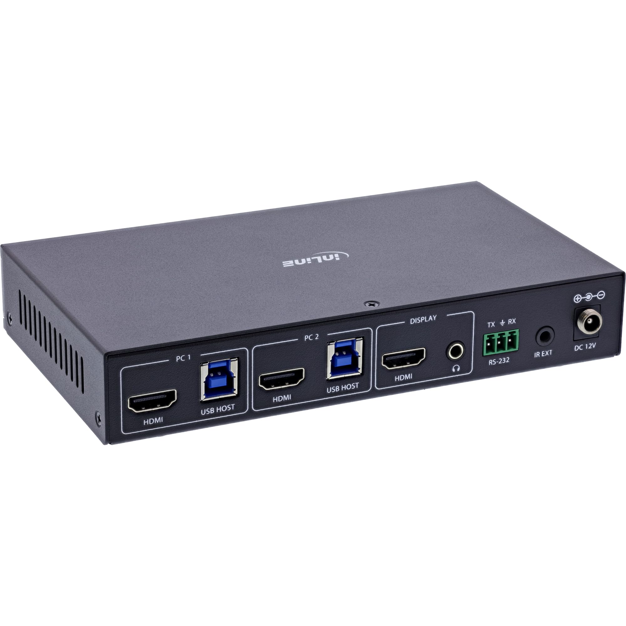 InLine KVM 57885C - Conmutador HDMI 2.1, 8K @ 60 Hz, USB 3.2, HDR10+, Dolby Atmos, control IR y teclas de acceso rápido, RS-232, conmutador HDMI para 2 PC