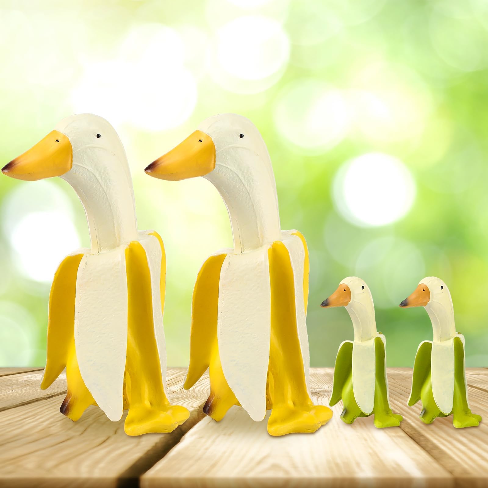 Barydat 4 Pcs Banana Duck Decor Statue Creative Resin Banana Duck Sculpture Funny