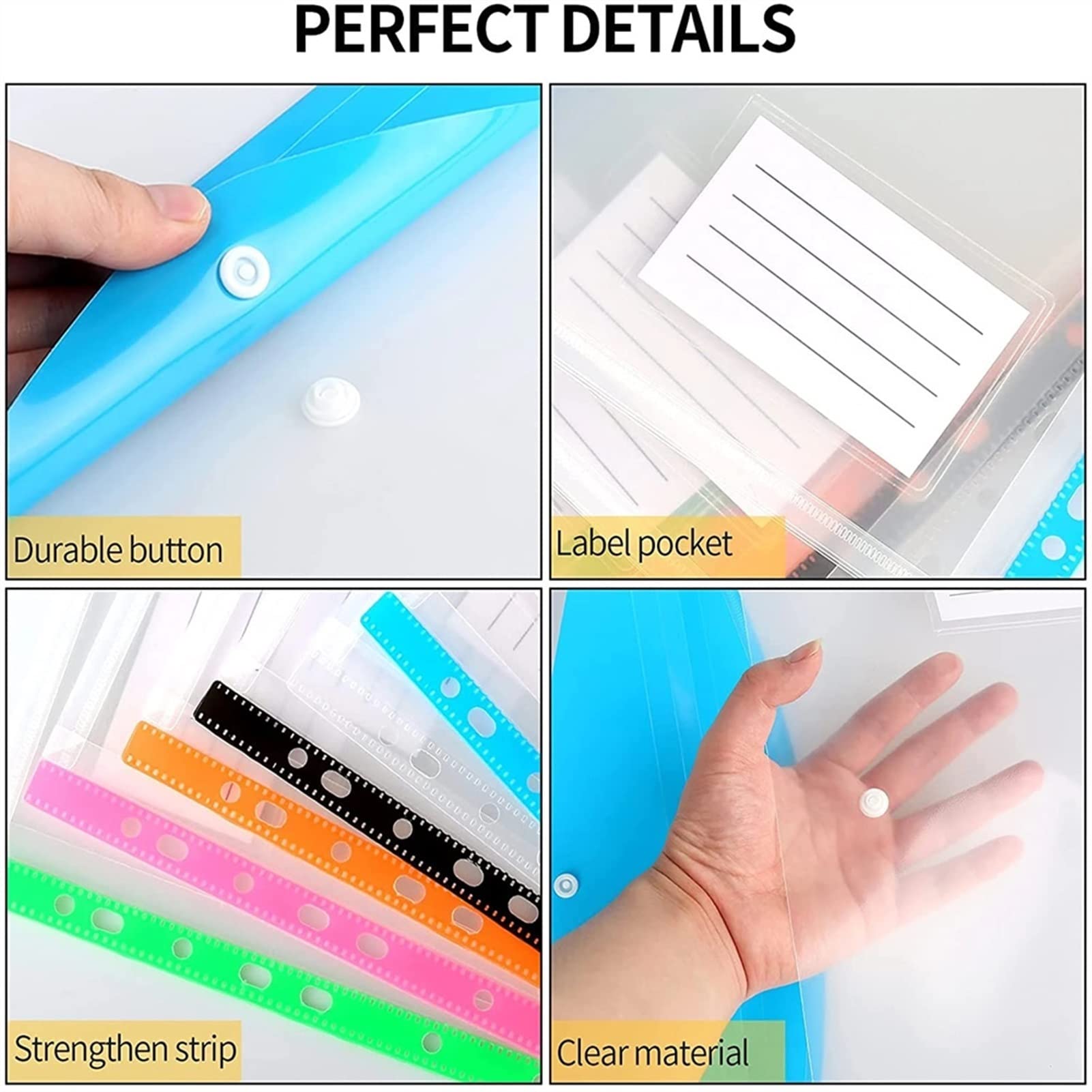 Dokumentenmappen, Aktenmappen, Aktenordner, 2 Stück, A4-Format, Kunststoff-Aktenordner, Geldbörsen, bunte Dokumentendateien, Umschlagtaschen for Schule, Büro, Heimbedarf, Akten-Organizer (Farbe: Rosa)
