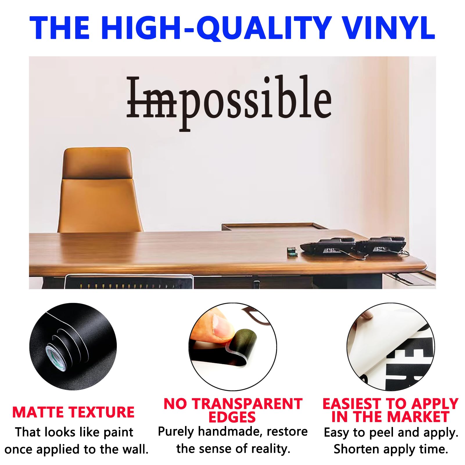 Inspirational Quotes Wall Stickers for Office: Gym Motivational Positive Vinyl Art Wall Stickers for Classroom School Home Wall Decor - Image 2