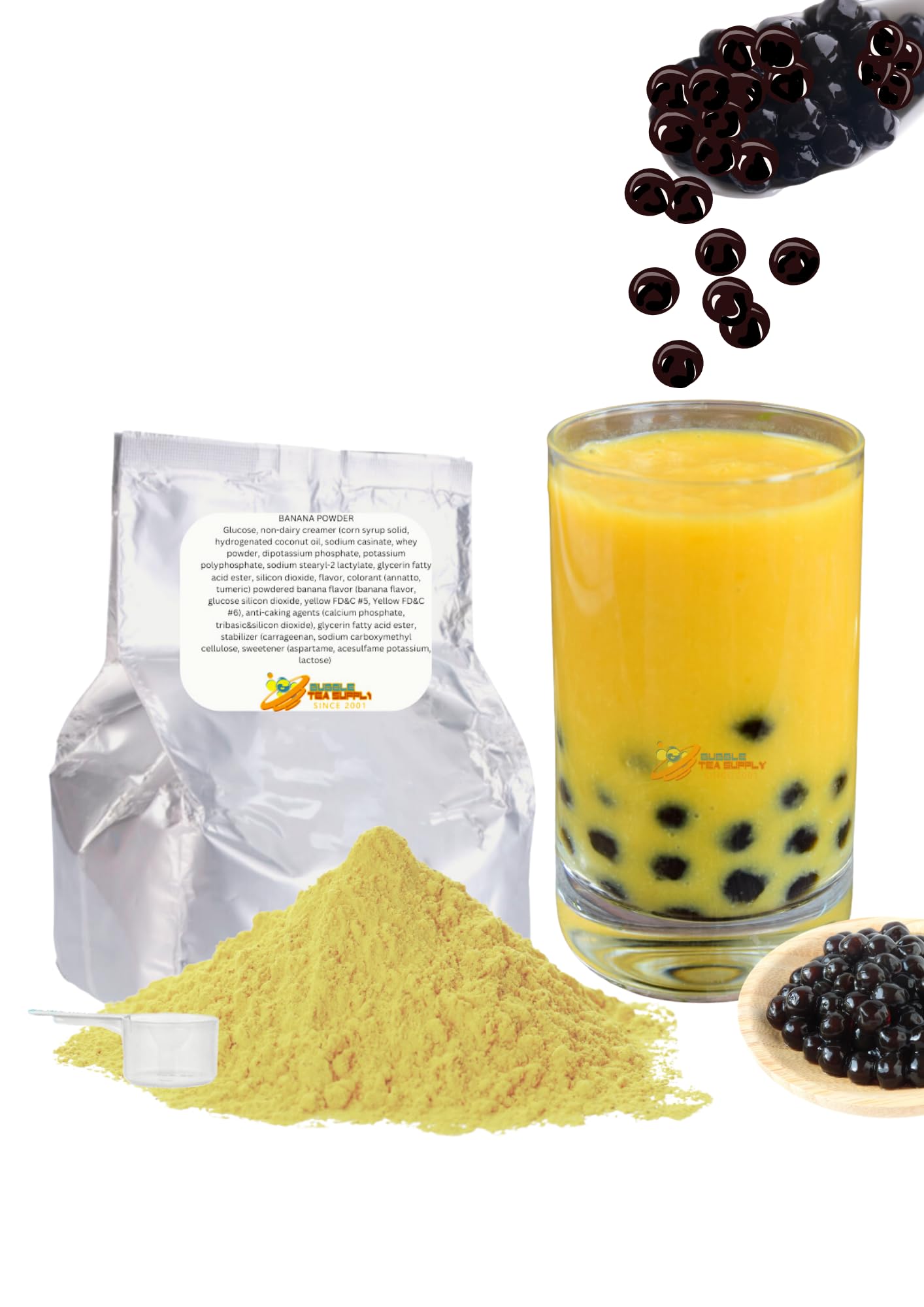 Mango Flavored Boba Bubble Tea Powder for Milk Tea Premium Instant Drink Mix - 2.2 LB bag for 40-45 Servings - Just Add Tapioca Pearls by BUBBLE TEA SUPPLY