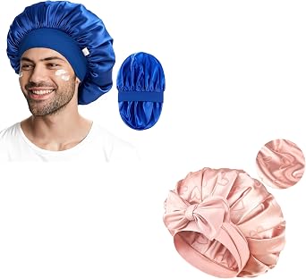 YANIBEST Silk Bonnet for Sleeping, Butter-Satin Sleep Cap to Reduce Frizz, Breathable Lightweight Hair Wrap for Curly Hair