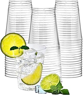 Green Direct 7 oz Clear Hard Plastic Tumbler Cups - Disposable Heavy-Duty Plastic Cups for Weddings, Cocktails, and Bars - Elegant, Transparent Drinkware - 100 Pack for Parties and Events