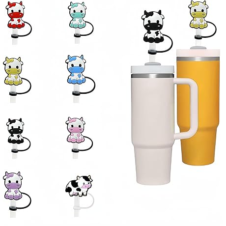 Stanley Cup Straw Cover Cow: The Udderly Cute Tumbler Topper