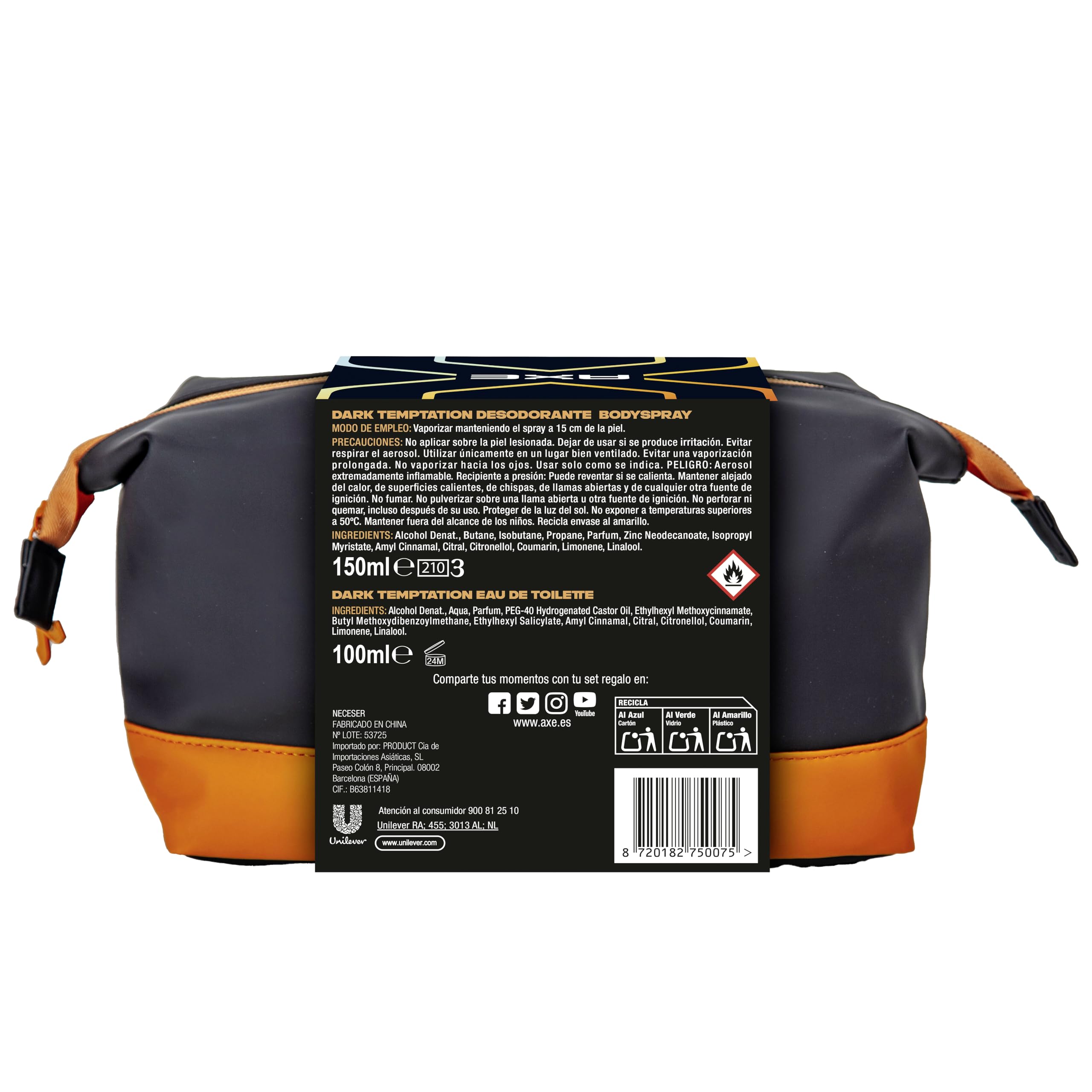 Axe Neceser Duo Dark Temptation higiena i higiena osobista dla mężczyzn 2 produkty