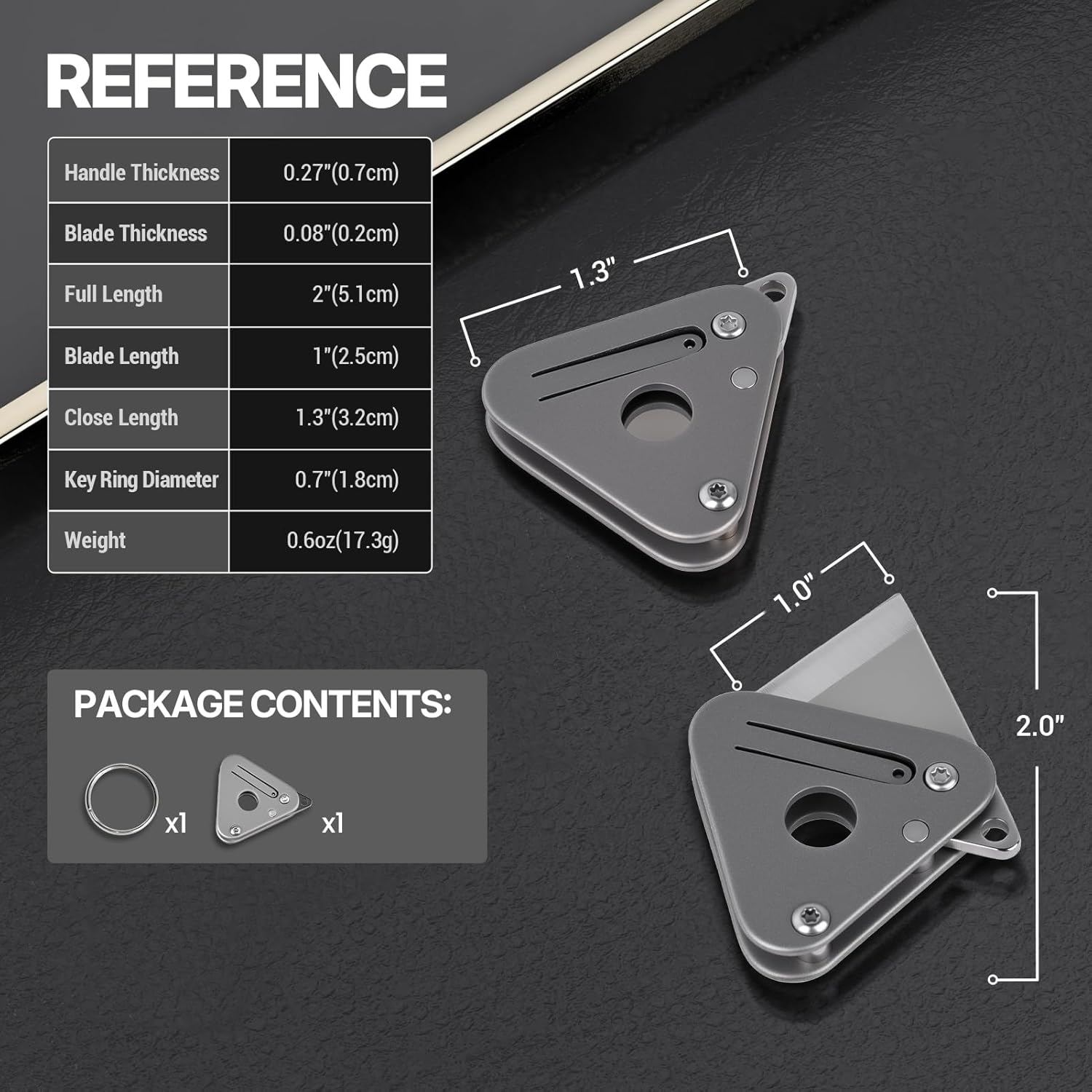 Tops Home Small Pocket Knife for Men, Titanium Box Cutter, Folding Utility Knife, Little EDC Knives, Cool Gadgets for Everyday Carry, Stocking Stuffers Gift for Men Him