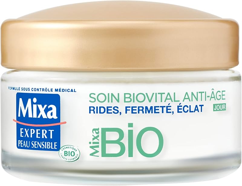 Mixa - BIO - Soin Biovital Anti-Âge Jour - Rides, Fermeté, Eclat - Peaux Matures - 50 ml