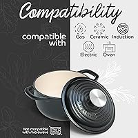 Vista 57 de Segretto Cookware Enameled Dutch Oven Pot with Lid Rosso (Gradient Red) 1.7 Quarts Cast Iron Dutch Oven with Handle 1.7 qt Enamel Small Cast Iron