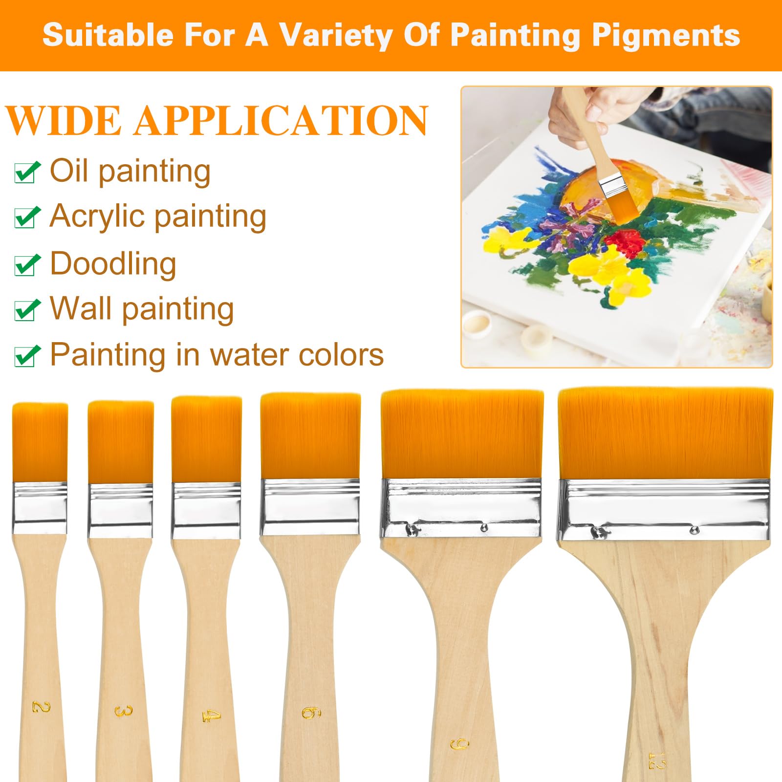 Set 6 Pennelli Per Pittura Dettagli | Miniature | Acrilico/Olio | Misure 00000-2 - Foto 7