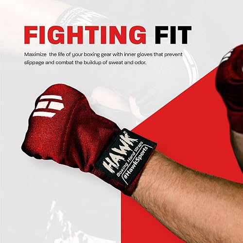Miniatura 7 de Guantes Hawk con interior acolchado, de gel elástico, para entrenamiento de boxeo, kickboxing, muay thai, artes marciales mixtas, vendajes, puños,