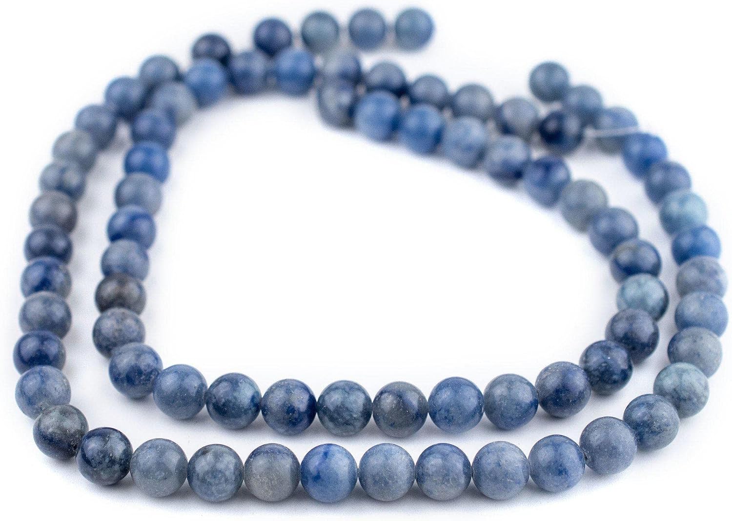 The Bead Chest Round Blue Aventurine Beads (10mm): Organic Gemstone Round Spherical Energy Stone Healing Power Crystal for Jewelry Bracelet Mala Necklace Making