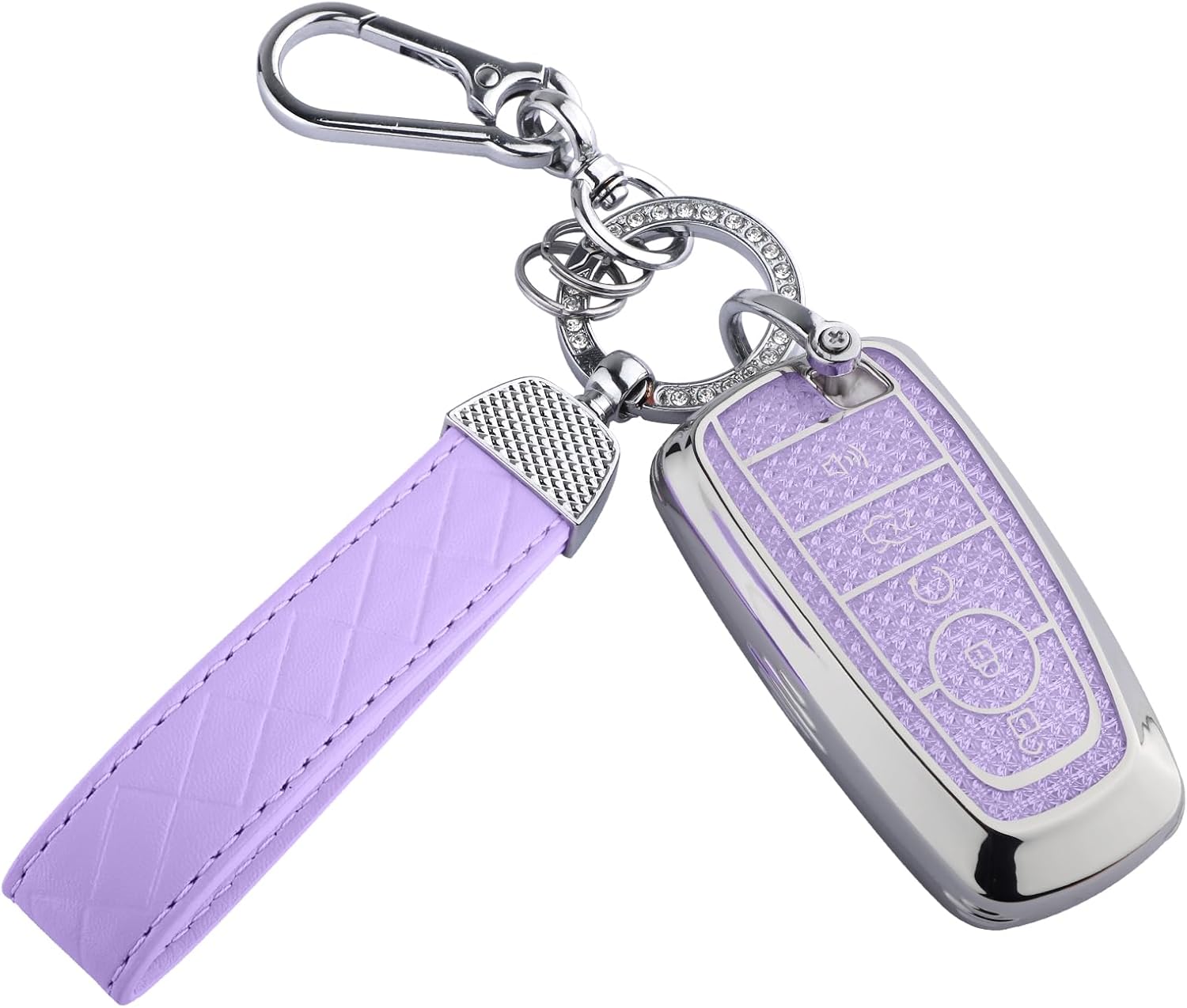 for Ford Key Fob Cover, Soft TPU Keys Protector Bling Key Fob Keychain for Explorer Fusion Escape Edge Expedition F150 F250 F350 F450 F550 Maverick Mustan, Gold Red