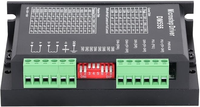 Stepper Motor Driver,CNC Digital Stepper Driver DM556 Stepper Motor Controller 2 phase Stepper Motor Driver 20-50V DC 5.6A 128 subdivision For Nema 23, 24 and Nema 34 stepper motor, stepper motor