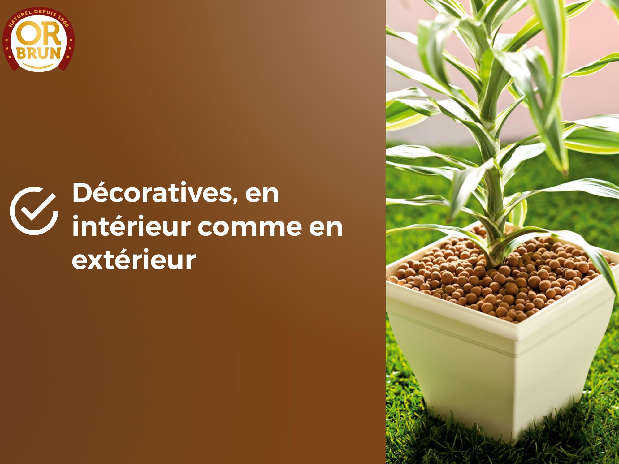 OR BRUN Billes d'argile OBRPARG6U - 6L - Favorise Le Drainage (Lot de 4)