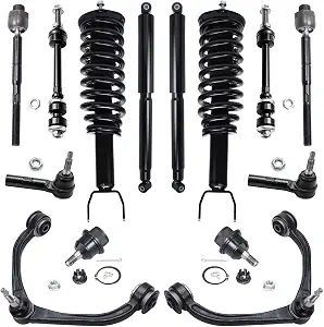 Detroit Axle 14-Piece Front Suspension Kit for 2005–2009 Dodge Dakota / 2006–2009 Mitsubishi Raider (2WD)