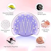 Vista 4 de CHRISTINE SHELLY Lámpara de uñas LED UV de 54 W, secadora de uñas, luz de esmalte de gel, 3 ajustes de temporizador, lámpara profesional de secado