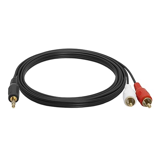 Vista 7 de Cmple - [Paquete de 2] Cable adaptador de audio RCA macho de 0.138 in a 2 machos - 6 pies