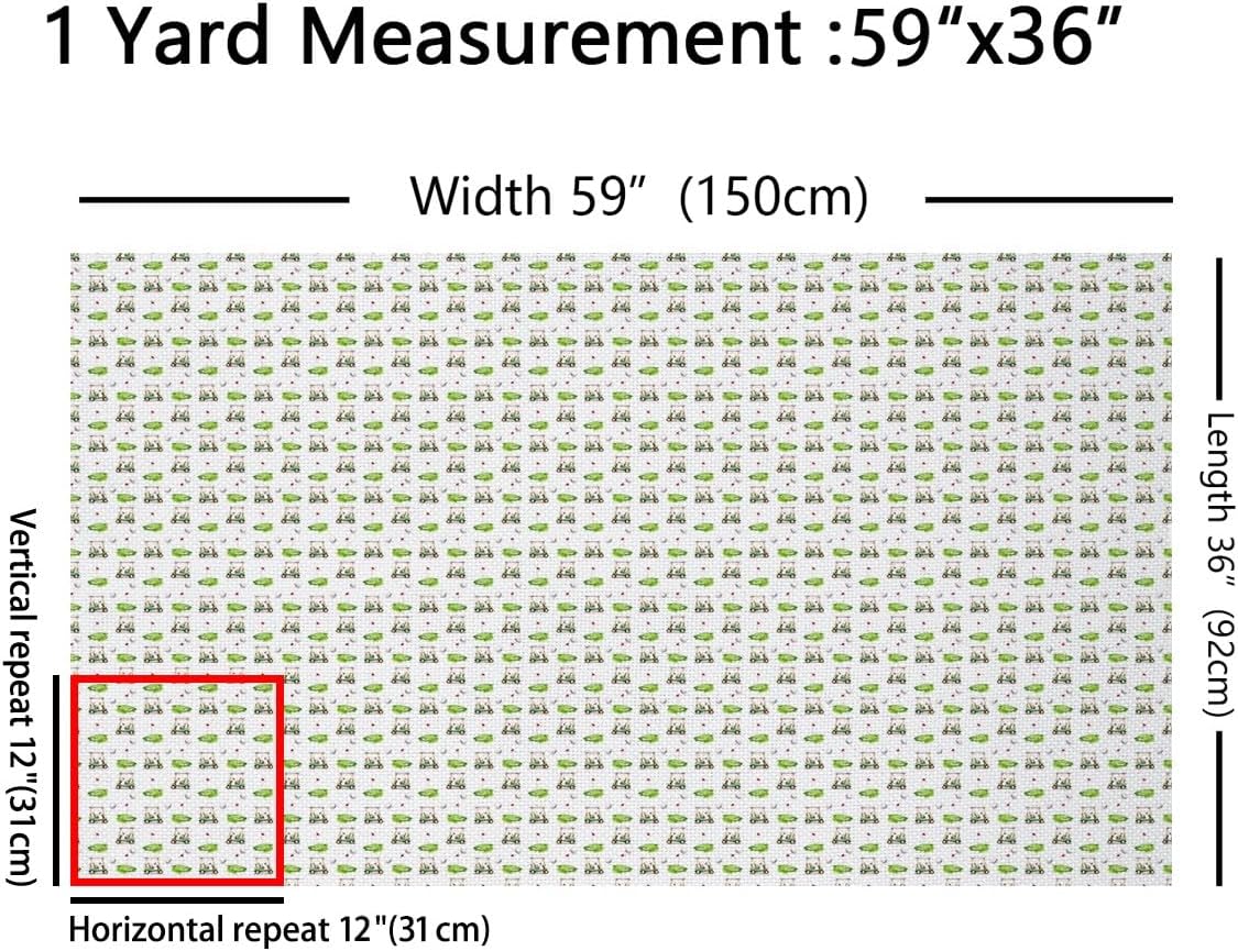 Erosebridal Golf Print Fabric by The Yard Carts Upholstery Fabric Golf Hole Ball Games Entertainment Waterproof Outdoor Fabric Leisure Ball Games Green Decor Fabrics, 2 Yards