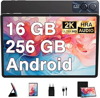 GOODTEL 2025 Touch Tablet (16GB RAM+256GB ROM+TF 1TB, 11 inch, Android, 2K, 2000×1200 Display, Octa-Core, 8600mAh, GPS, Wi…