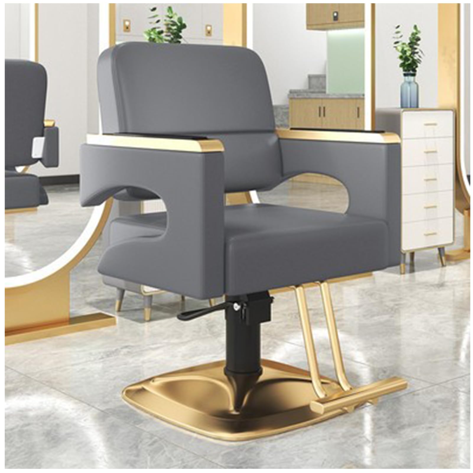 OZBMA Salon Chair for Hair Stylist Wide Seat, Hydraulic Barber with Footrest,Hair Styling Heavy Duty, Beauty Spa Cosmetology Shampoo Hairdressing Equipment,D (K)