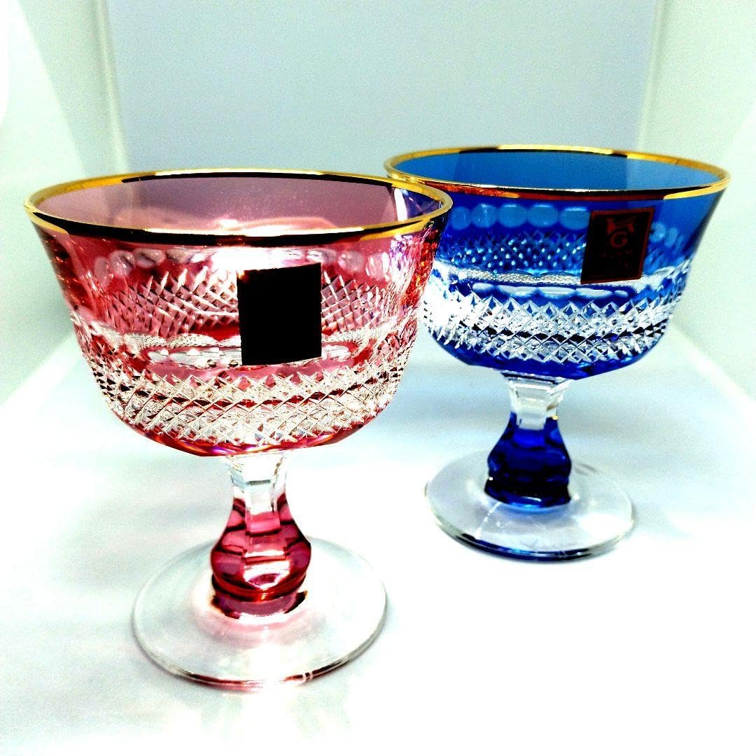 カガミクリスタル色被せガラスペア冷酒グラス懐石杯薩摩切子 楽天市場  