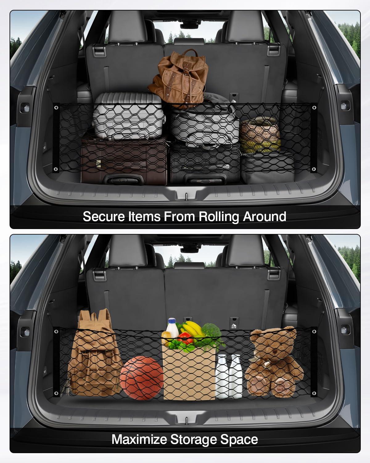 Karltys Trunk Cargo Net for Chevy Traverse 2018-2023 Accessories Envelope Style Rear Cargo Net Stretchable Elastic Nylon Mesh Netting Storage Organizer