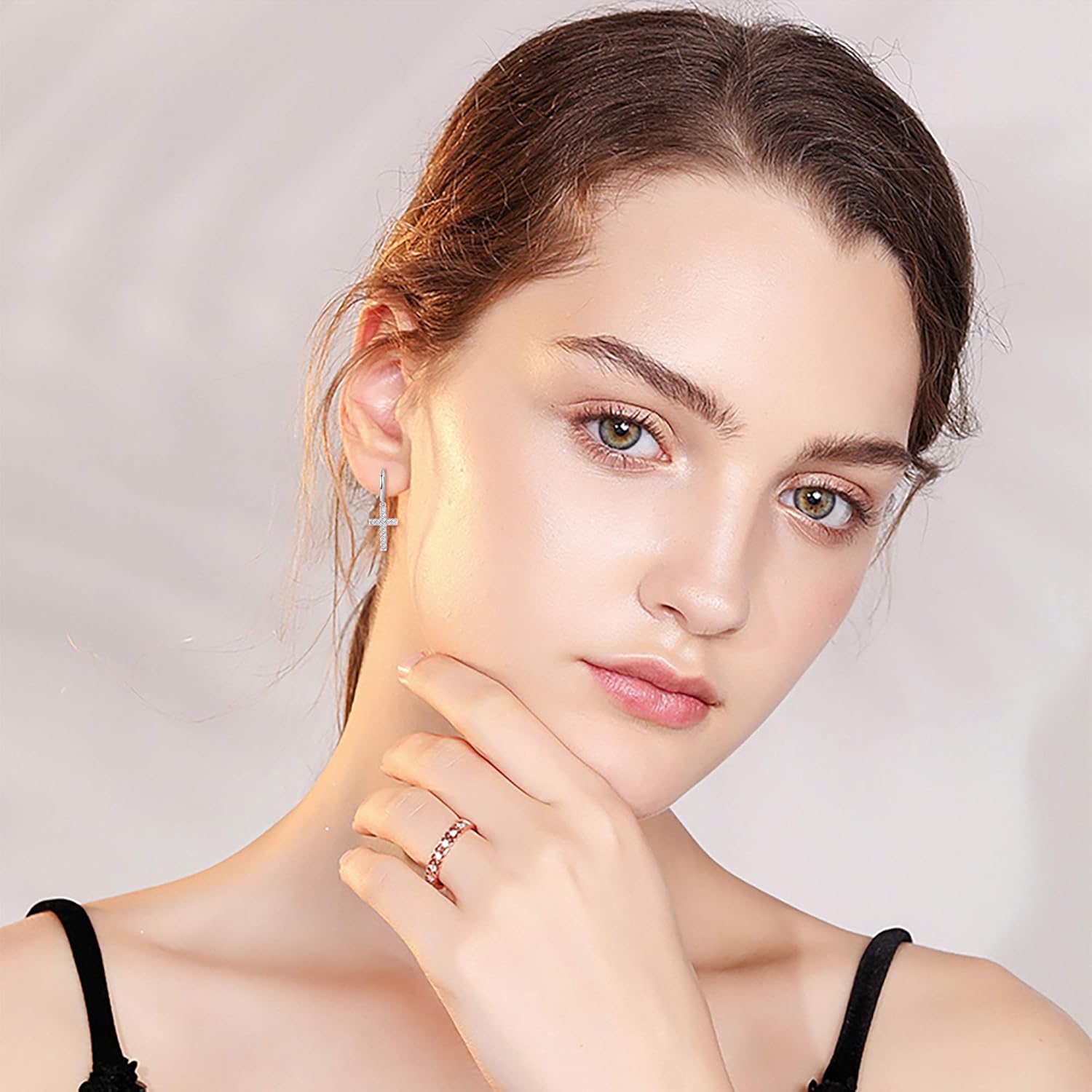 MILACOLATO 925 Sterling Silver Hoop Earrings for Women 18K Gold/Rhodium Plated Drop Dangle Hoop Earrings with Charms Cross Spike Moon Star Paperclip Link Statement Earrings Convertible Link Huggie Earrings Hypoallergenic