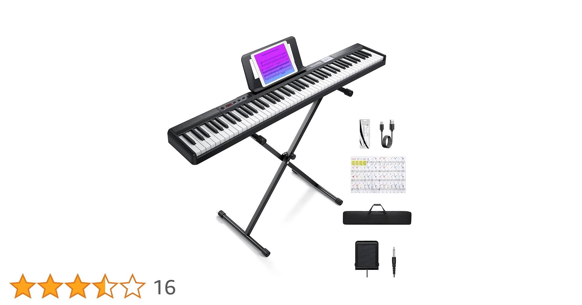 【美品】Donner 電子ピアノ 88鍵盤 スタンド付き DEP-10 Amazon.com: Donner DEP-10 Digital Piano 88 Key Semi-Weighted