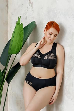 Full Cup Bra Soft Minimiser Without Underwire with Lace Large Sizes Wide Straps Laminated Cotton Soft Stable Support Large Breasts Comfortable for Everyday Use