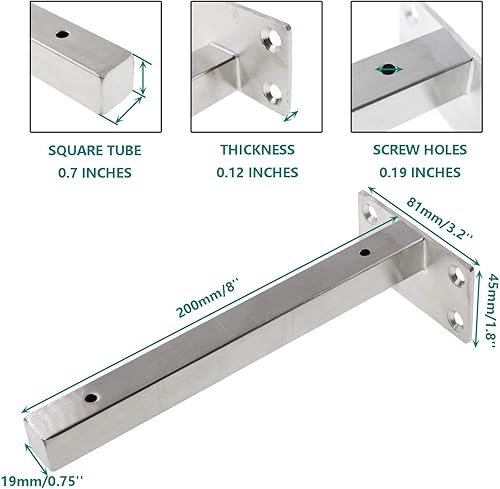 Miniatura 14 de Soportes de estante resistentes, soportes flotantes para estantes, estantes decorativos montados en la pared, soporte para colgar en la pared