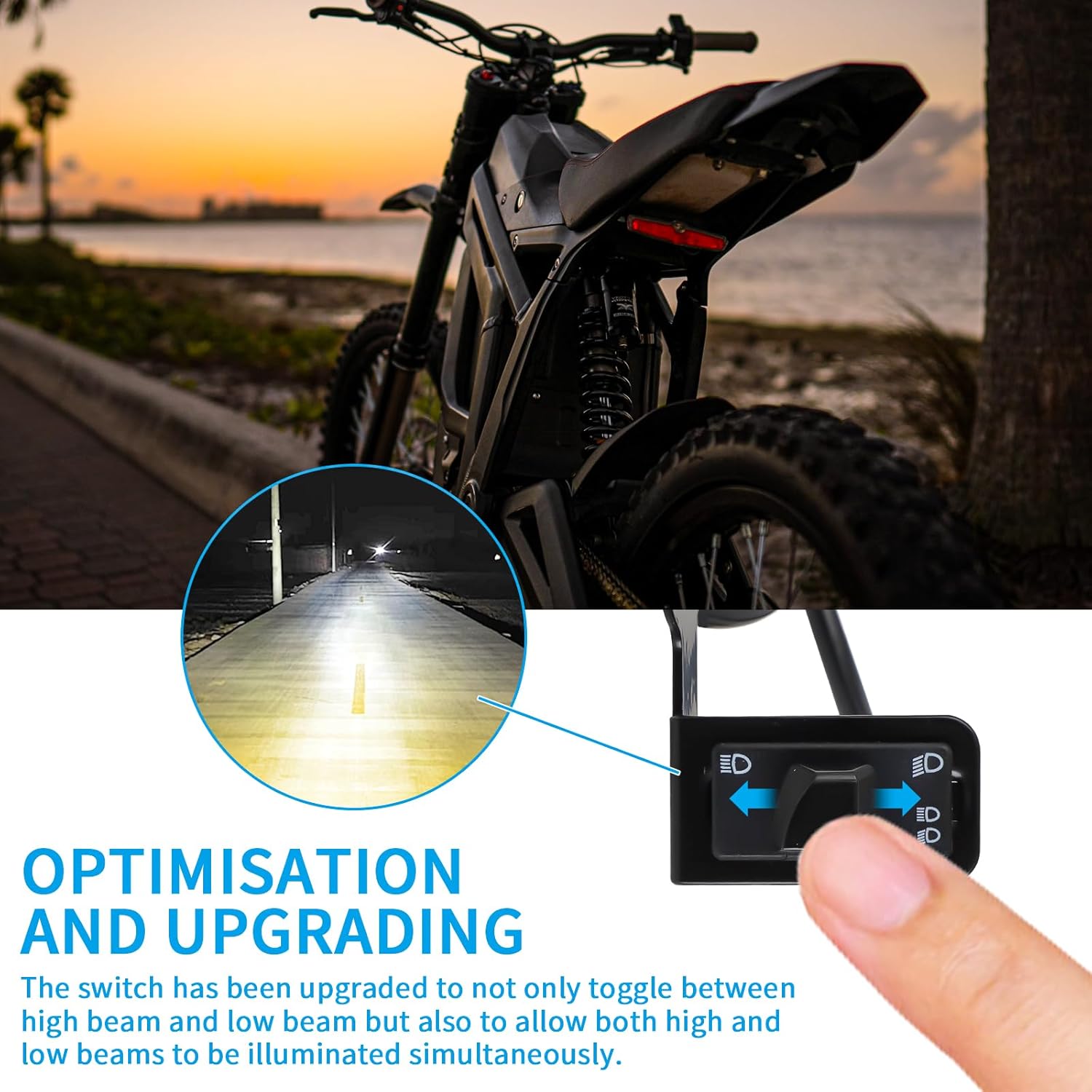 AUTOVIC LED Headlight Kit for Talaria Sting R MX4 Sur-Ron Segway X260 with Low and High Beam Switching High Transmittance Front Headlamp Easy Plug and Play High Brightness with Headlight Switch