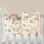 2 Pack Cribs Storage Bag Baby Bed Storage Hanging Bag Crib Organizer Cot Hanging Diaper Organization Nursery Organizer with Large Pocket