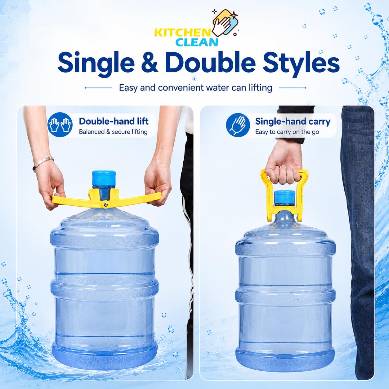 Kitchen Clean® Water Can Carry Handle | Hiqh Quality Water Dispenser Can Carry Tool | DIY Easy Lift Tool | 20L Bottle Lifter | Mineral Water Bottle Holder (Pack of 1) 3