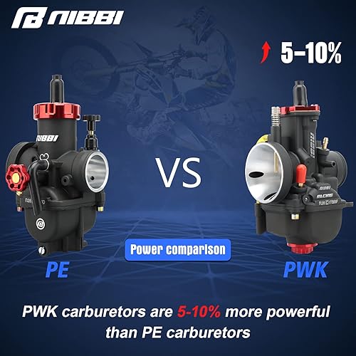 Miniatura 9 de NIBBI Carburador PWK28mm, apto para motor de motocicleta de 200 cc a 250 cc con chorros de carbohidratos para motocross, mini bicicleta, pit bike