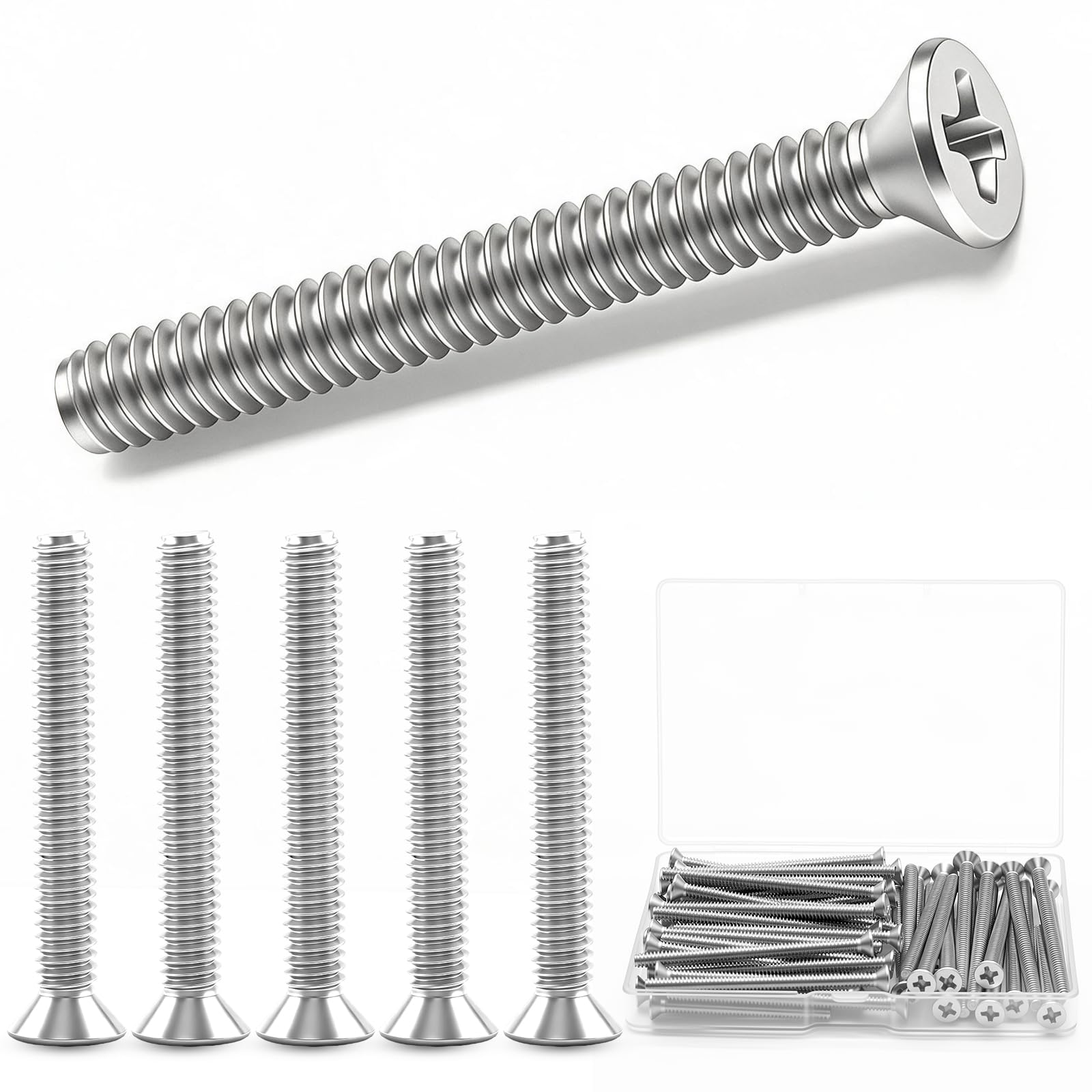 Twidec 102pc Machine Screws - Stainless Steel -8