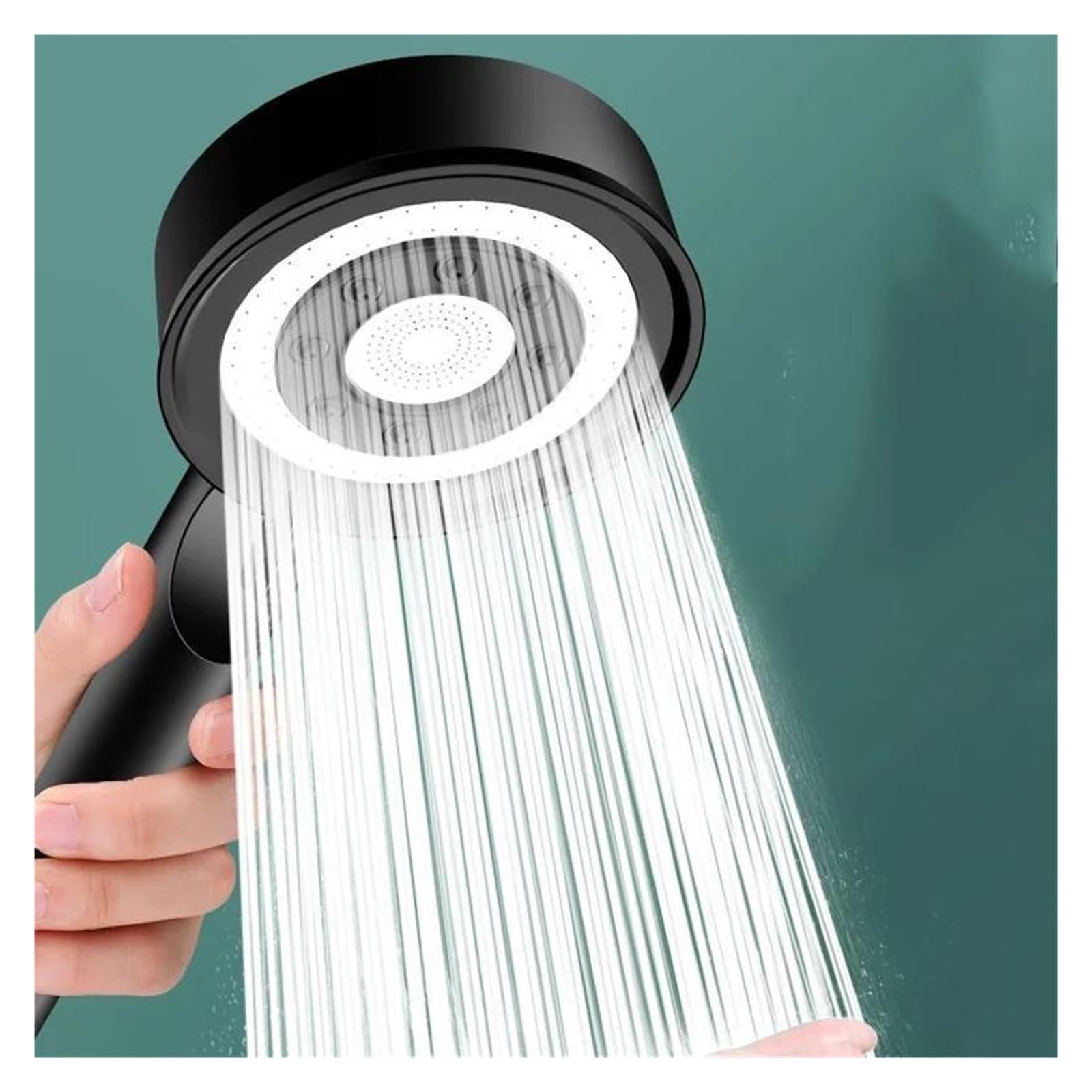 Doccia a pressione forte, soffione doccia regolabile in 5 modalità, ugello per spa, soffione doccia portatile(Silver)