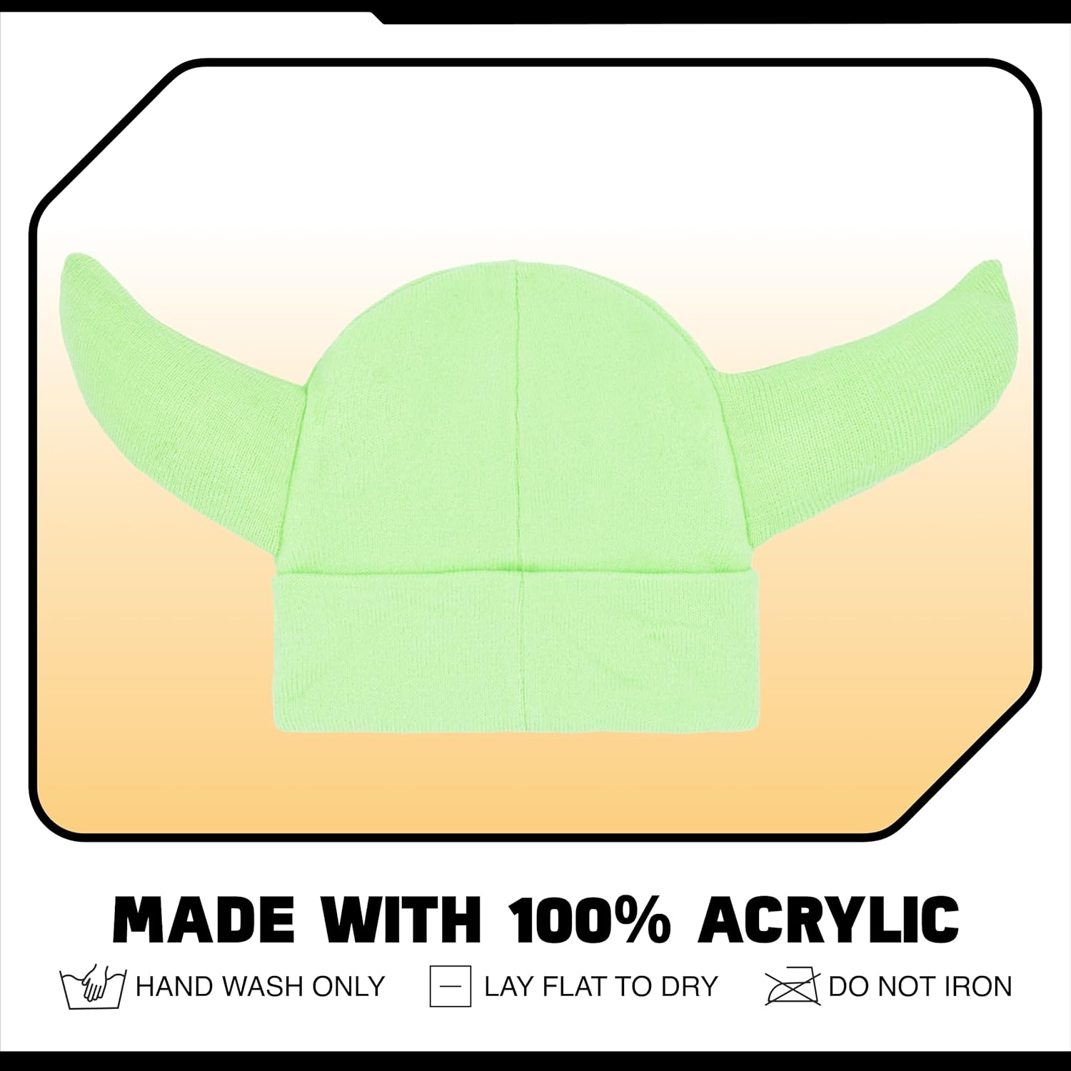 STAR WARS The Mandalorian Grogu Men's Flip Down Beanie, Hat with Logo, Green, One Size
