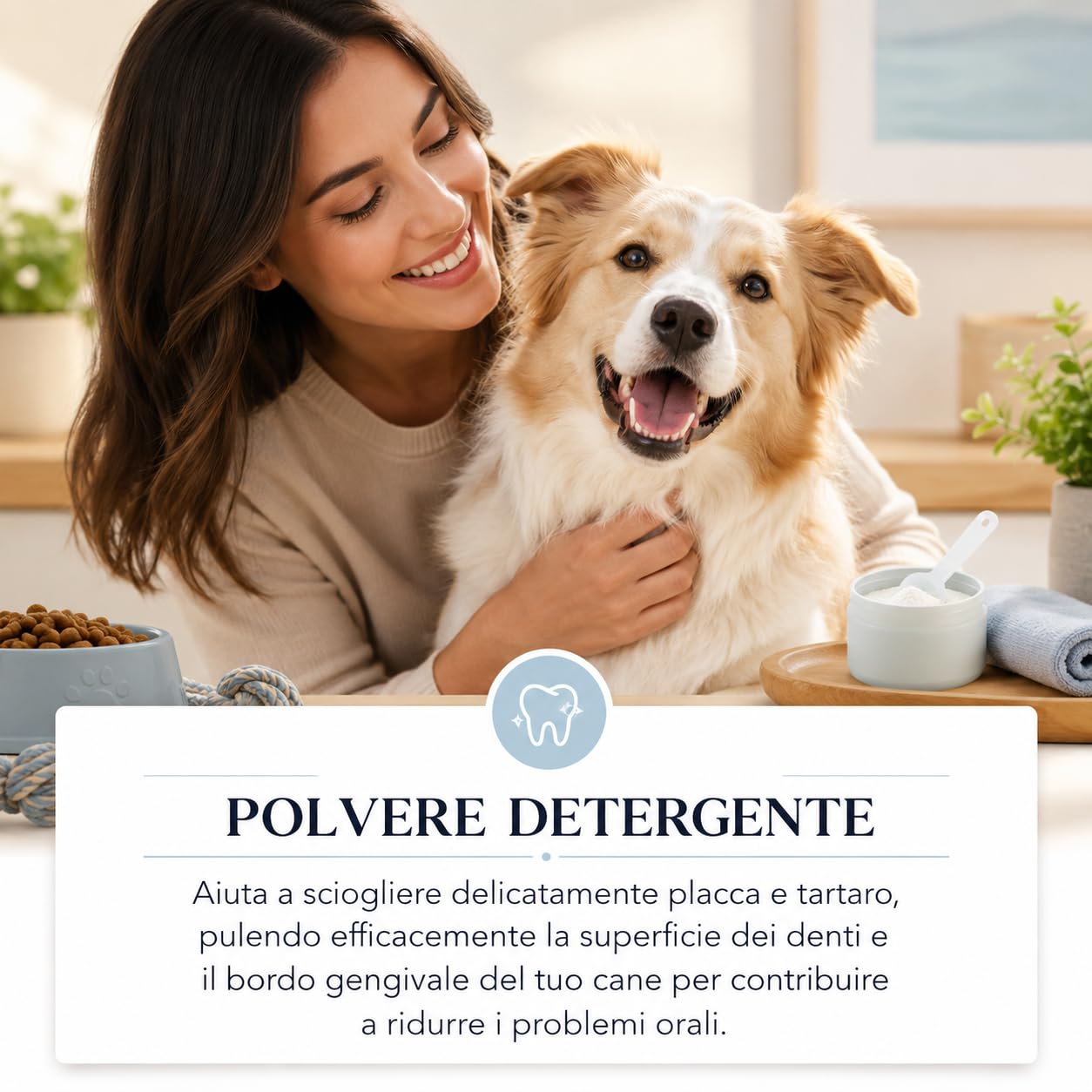 Dental Bright Polvere Cani Alito Fresco Pulizia Denti 1 Bottiglia